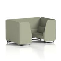 Brixworth 4 Seater Booth With Black Legs In Main Line Flax Fabric - Newbury Panels And Sofa