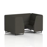 Brixworth 4 Seater Booth With Black Legs In Main Line Flax Fabric - Temple Panels And Sofa