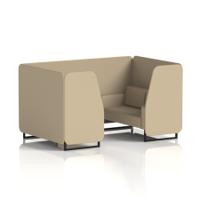 Brixworth 4 Seater Booth With Black Legs In Main Line Flax Fabric - Upminster Panels And Sofa