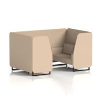 Brixworth 4 Seater Booth With Black Legs In Synergy Fabric - Affix Panels And Sofa