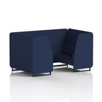 Brixworth 4 Seater Booth With Black Legs In Synergy Fabric - Alike Panels And Sofa