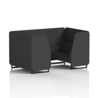 Brixworth 4 Seater Booth With Black Legs In Synergy Fabric - Mix Panels And Sofa