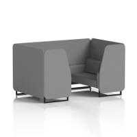 Brixworth 4 Seater Booth With Black Legs In Synergy Fabric - Partner Panels And Sofa
