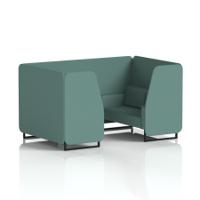 Brixworth 4 Seater Booth With Black Legs In Sumi Fabric - Handa Panels And Sofa
