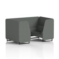Brixworth 4 Seater Booth With Black Legs In Sumi Fabric - Kobe Panels And Sofa