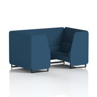 Brixworth 4 Seater Booth With Black Legs In Sumi Fabric - Uto Panels And Sofa