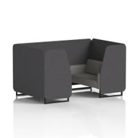 Brixworth 4 Seater Booth With Black Legs In X2 Fabric - Arithmetic Panels And Number Sofa