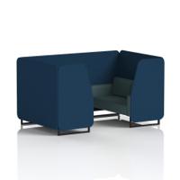 Brixworth 4 Seater Booth With Black Legs In X2 Fabric - Calculus Panels And Polygon Sofa