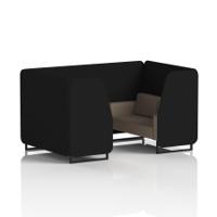 Brixworth 4 Seater Booth With Black Legs In X2 Fabric - Diameter Panels And Theory Sofa