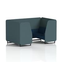 Brixworth 4 Seater Booth With Black Legs In X2 Fabric - Polygon Panels And Calculus Sofa