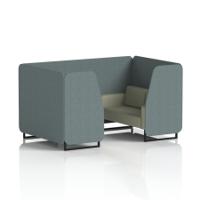 Brixworth 4 Seater Booth With Black Legs In Main Line Flax Fabric - Westminster Panels And Newbury Sofa