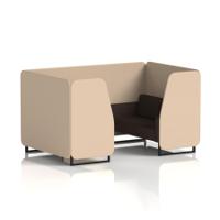 Brixworth 4 Seater Booth With Black Legs In Synergy Fabric - Affix Panels And Wed Sofa