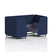 Brixworth 4 Seater Booth With Black Legs In Synergy Fabric - Alike Panels And Order Sofa