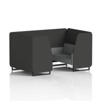 Brixworth 4 Seater Booth With Black Legs In Synergy Fabric - Mix Panels And Partner Sofa