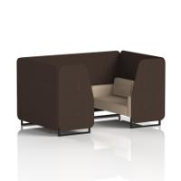 Brixworth 4 Seater Booth With Black Legs In Synergy Fabric - Wed Panels And Affix Sofa