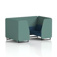Brixworth 4 Seater Booth With Black Legs In Sumi Fabric - Handa Panels And Uto Sofa
