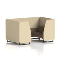 Brixworth 4 Seater Booth With Black Legs In Sumi Fabric - Zen Panels And Osaka Sofa