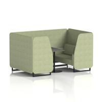 Brixworth 4 Seater Booth With Black Legs And Black Table With Black Leg In Rivet Fabric - Burnish Panels And Sofa