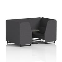 Brixworth 4 Seater Booth With Black Legs And Black Table With Black Leg In X2 Fabric - Arithmetic Panels And Sofa