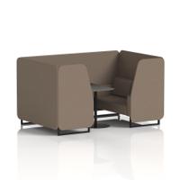 Brixworth 4 Seater Booth With Black Legs And Black Table With Black Leg In X2 Fabric - Theory Panels And Sofa