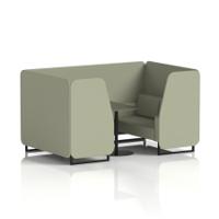Brixworth 4 Seater Booth With Black Legs And Black Table With Black Leg In Main Line Flax Fabric - Newbury Panels And Sofa