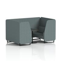 Brixworth 4 Seater Booth With Black Legs And Black Table With Black Leg In Main Line Flax Fabric - Westminster Panels And Sofa