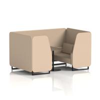 Brixworth 4 Seater Booth With Black Legs And Black Table With Black Leg In Synergy Fabric - Affix Panels And Sofa