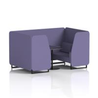 Brixworth 4 Seater Booth With Black Legs And Black Table With Black Leg In Synergy Fabric - Order Panels And Sofa