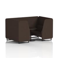 Brixworth 4 Seater Booth With Black Legs And Black Table With Black Leg In Synergy Fabric - Wed Panels And Sofa