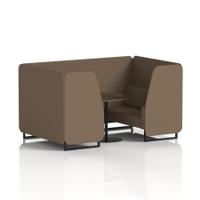 Brixworth 4 Seater Booth With Black Legs And Black Table With Black Leg In Sumi Fabric - Osaka Panels And Sofa