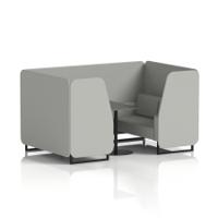 Brixworth 4 Seater Booth With Black Legs And Black Table With Black Leg In Sumi Fabric - Tokyo Panels And Sofa
