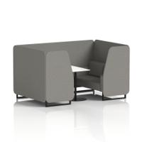 Brixworth 4 Seater Booth With Black Legs And White Table With Black Leg In X2 Fabric - Number Panels And Sofa