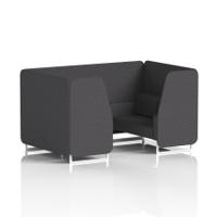 Brixworth 4 Seater Booth With White Legs In X2 Fabric - Arithmetic Panels And Sofa