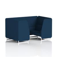 Brixworth 4 Seater Booth With White Legs In X2 Fabric - Calculus Panels And Sofa