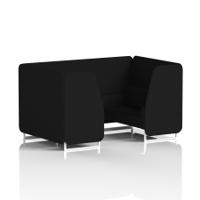 Brixworth 4 Seater Booth With White Legs In X2 Fabric - Diameter Panels And Sofa