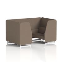 Brixworth 4 Seater Booth With White Legs In X2 Fabric - Theory Panels And Sofa