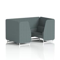 Brixworth 4 Seater Booth With White Legs In Main Line Flax Fabric - Westminster Panels And Sofa