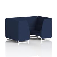 Brixworth 4 Seater Booth With White Legs In Synergy Fabric - Alike Panels And Sofa