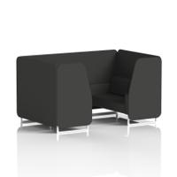 Brixworth 4 Seater Booth With White Legs In Synergy Fabric - Mix Panels And Sofa