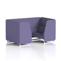 Brixworth 4 Seater Booth With White Legs In Synergy Fabric - Order Panels And Sofa