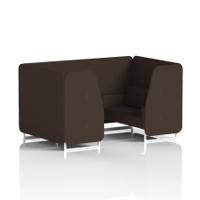 Brixworth 4 Seater Booth With White Legs In Synergy Fabric - Wed Panels And Sofa