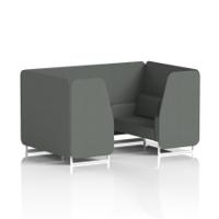 Brixworth 4 Seater Booth With White Legs In Sumi Fabric - Kobe Panels And Sofa