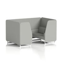 Brixworth 4 Seater Booth With White Legs In Sumi Fabric - Tokyo Panels And Sofa