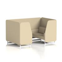 Brixworth 4 Seater Booth With White Legs In Sumi Fabric - Zen Panels And Sofa