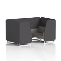 Brixworth 4 Seater Booth With White Legs In X2 Fabric - Arithmetic Panels And Number Sofa