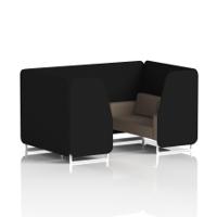 Brixworth 4 Seater Booth With White Legs In X2 Fabric - Diameter Panels And Theory Sofa