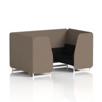 Brixworth 4 Seater Booth With White Legs In X2 Fabric - Theory Panels And Diameter Sofa