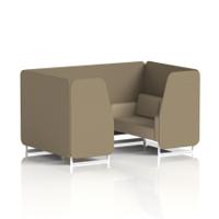 Brixworth 4 Seater Booth With White Legs In Main Line Flax Fabric - Bank Panels And Upminster Sofa
