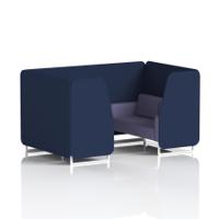 Brixworth 4 Seater Booth With White Legs In Synergy Fabric - Alike Panels And Order Sofa