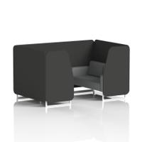 Brixworth 4 Seater Booth With White Legs In Synergy Fabric - Mix Panels And Partner Sofa